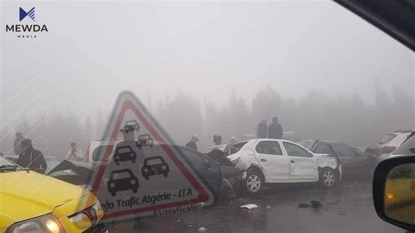 بەڤیدیۆ.. رووداوێکی هاتوچۆ لە نێوان زیاتر لە 30 ئۆتۆمبێلدا روویدا