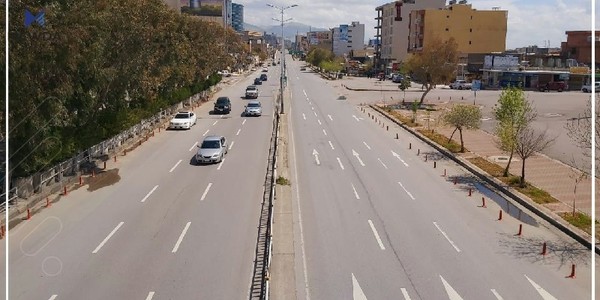 بەوێنە.. شەقامی سالمی سلێمانی لە رۆژانی قەدەغەی هاتووچۆدا