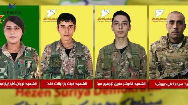 هەسەدە شەهیدبوونی چوار شەڕڤانی راگەیاند