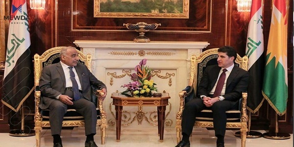 عادل عەبدولمەهدی و نێچیرڤان بارزانی چەند پرسێکی گرنگیان تاوتوێ کرد