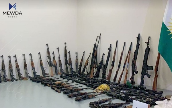 147 پارچە چەك و شەش كیلۆ ماددەی هۆشبەر لە هەولێر دەستیان بەسەرداگیرا